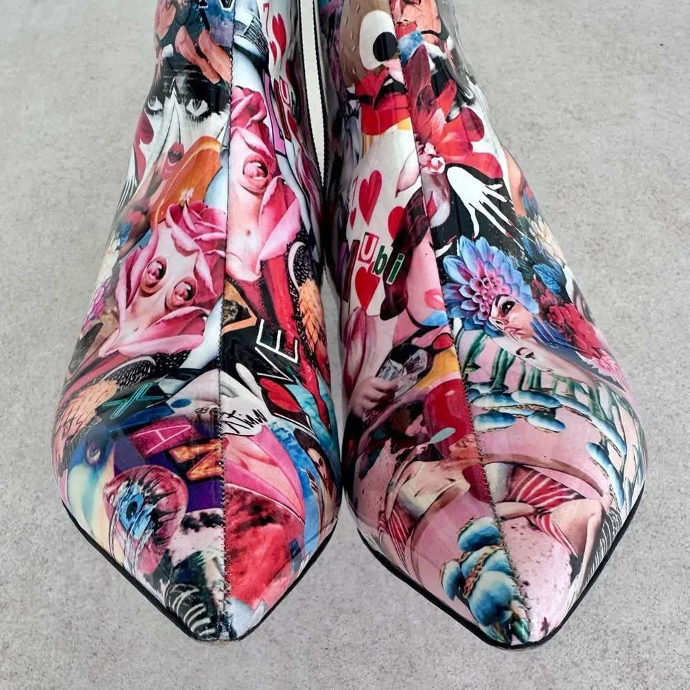 CHRISTIAN LOUBOUTIN Epic Booty Leather Printed Ankle Boots 70 EU 36.5 US 6.5